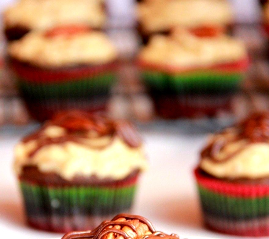 Recipe: Chocolate Bourbon Cupcakes with Butter Pecan Frosting