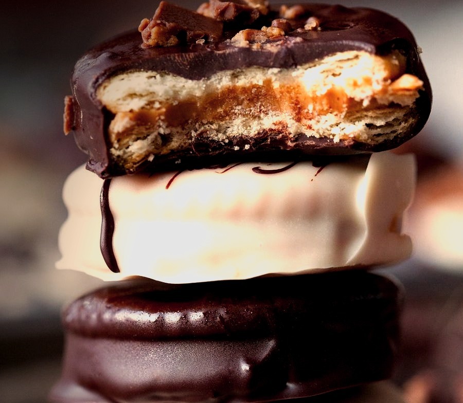 Chocolate Covered Peanut Butter Cracker Sandwiches