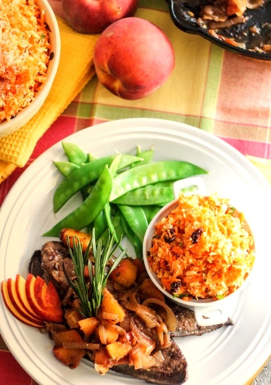Paleo Beef Liver with Caramelized Peaches and Onion Compote