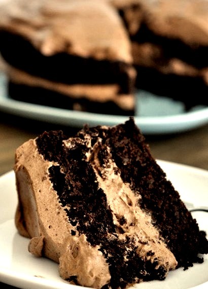 Chocolate Cake with Whipped Chocolate Frosting